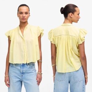 Madewell Shirred Top Size M